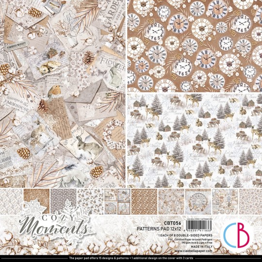 Papier scrapbooking Ciao Bella Cozy Moments 8fe 30x30 assortiment