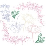 Transfert pelliculable Hokus Pokus Floral Dreams 30x30cm 3 feuilles