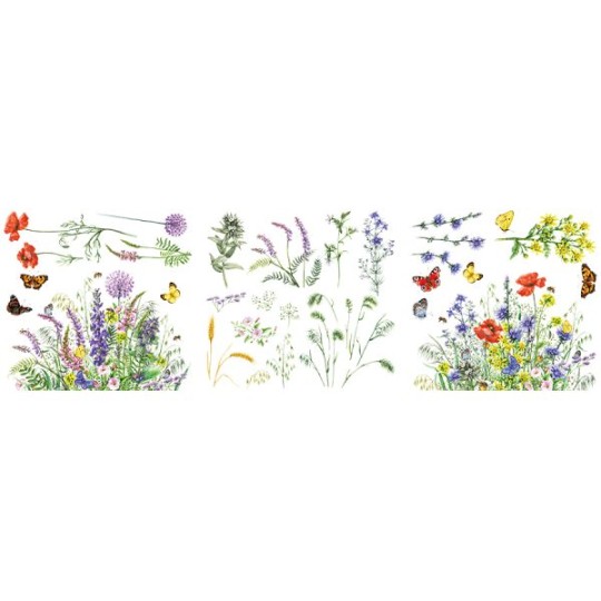 Transfert pelliculable Hokus Pokus Botanical 30x30cm 3 feuilles