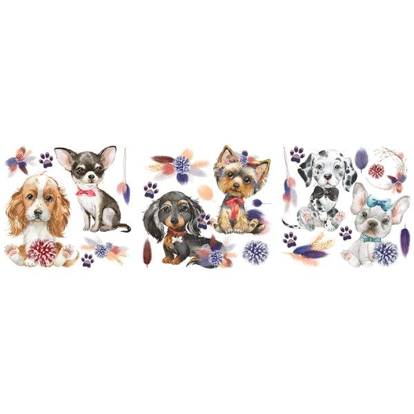 Transfert pelliculable Hokus Pokus A Dogs Life 30x30cm 3 feuilles