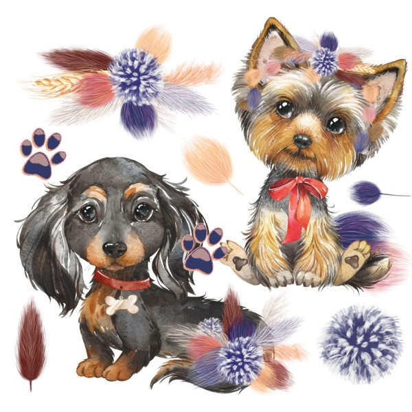 Transfert pelliculable Hokus Pokus A Dogs Life 30x30cm 3 feuilles