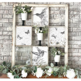 Transfert pelliculable Hokus Pokus Plume Et Fleurs 94x60cm