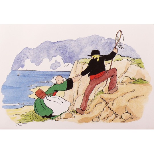 Carte postale Bécassine dans les falaises Carte postale Bécassine dans les falaises