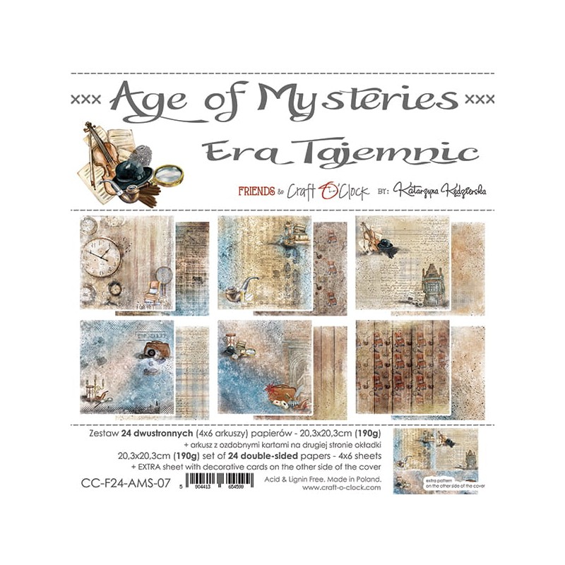 Assortiment scrapbooking Craft O Clock Age Of Mysteries 24fe 20x20