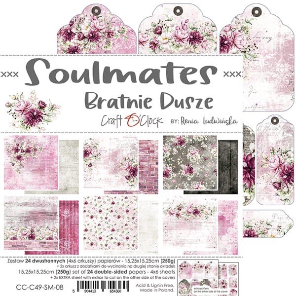 Assortiment scrapbooking Craft O Clock Soulmates 24fe 15x15cm