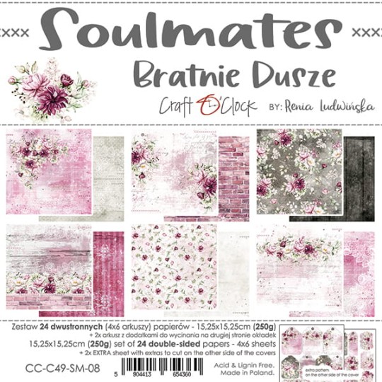 Assortiment scrapbooking Craft O Clock Soulmates 24fe 15x15cm