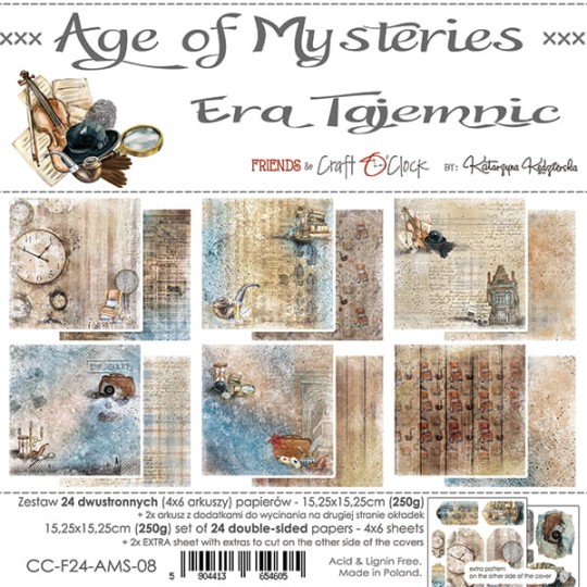Assortiment scrapbooking Craft O Clock Age Of Mysteries 24fe 15x15cm