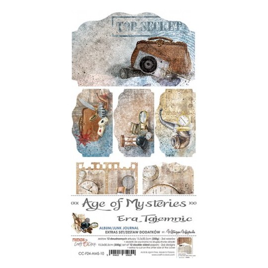 Assortiment scrapbooking Craft O Clock Age Of Mysteries Junk Journal extra set 15x30