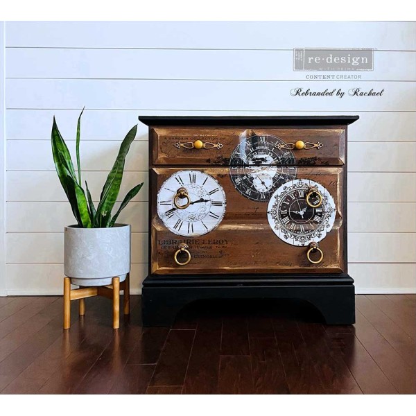 Transfert pelliculable Redesign Vintage Clocks 21.6x28cm