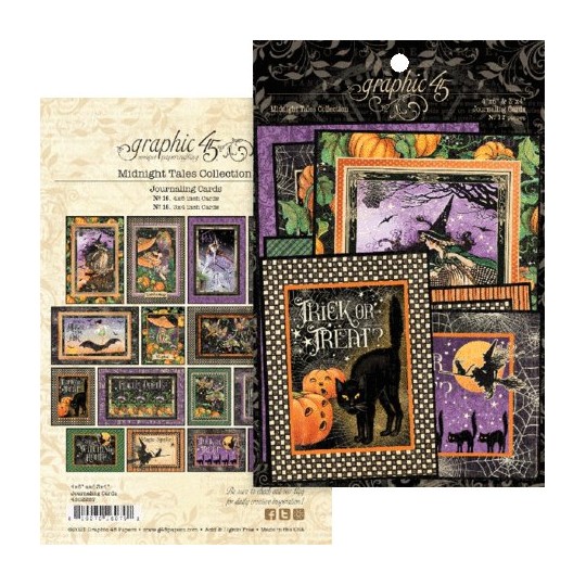 Die Cuts carton Graphic 45 Midnight Tales Journaling Cards