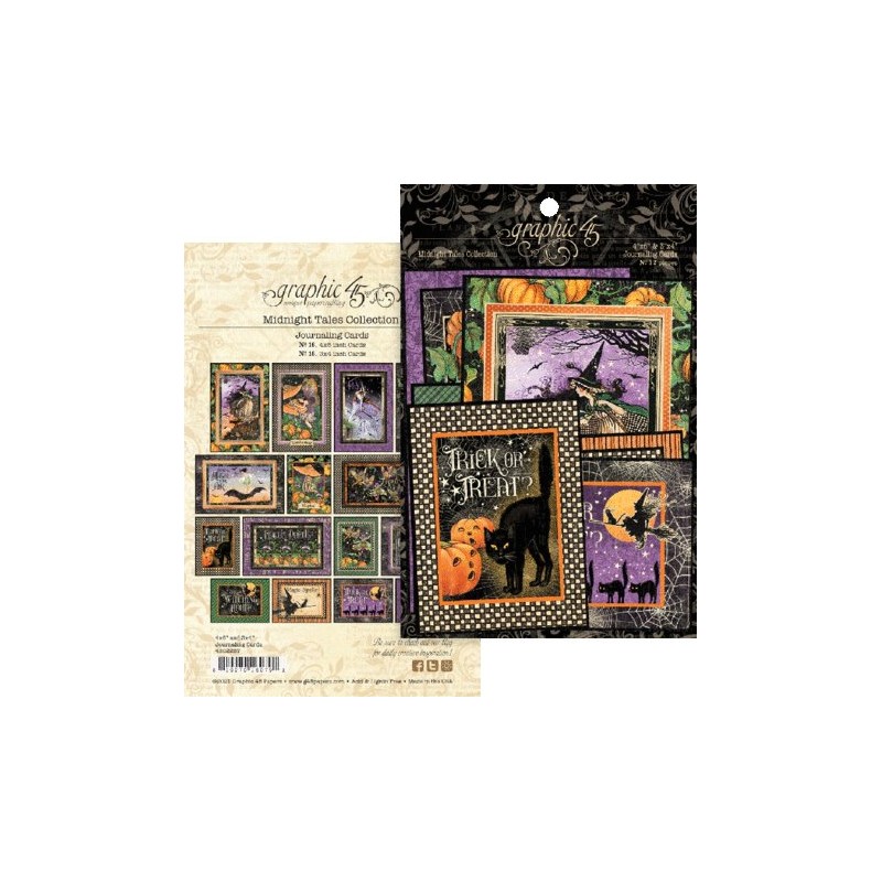 Die Cuts carton Graphic 45 Midnight Tales Journaling Cards