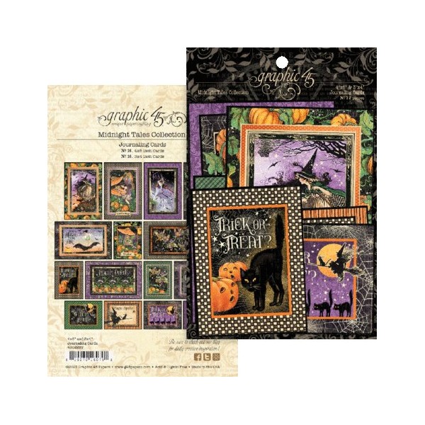 Die Cuts carton Graphic 45 Midnight Tales Journaling Cards