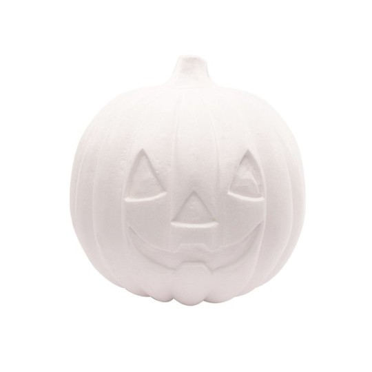 Citrouille à décorer en polystyrène 2 parties 16cm