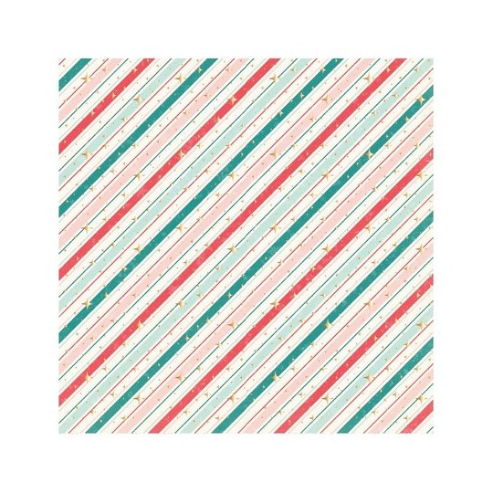 Papier scrapbooking acétate Candy Cane Lane collection Prima Marketing 30x30cm