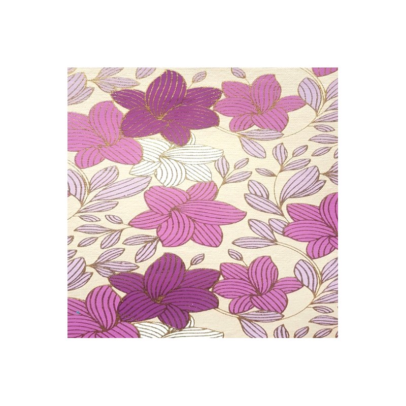 Papier indien Simplicity Blanc, Lilas & Or