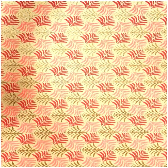 Papier indien Feuilles Rouge, Rose & Or