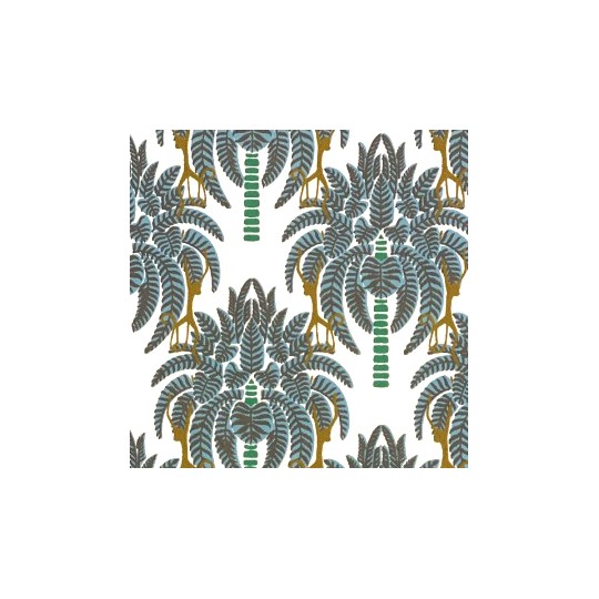 Papier indien Cocotier bleu vert /blanc