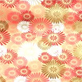 Papier indien fait main Fleurs Rouge Rose Or