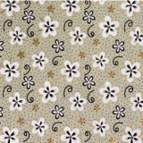Papier indien Fleurs blanches noires dorées
