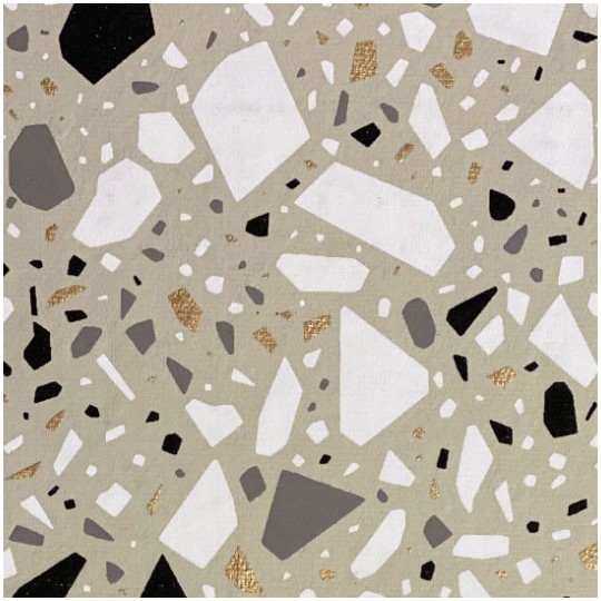 Papier indien Marbre Blanc Gris Noir Doré 