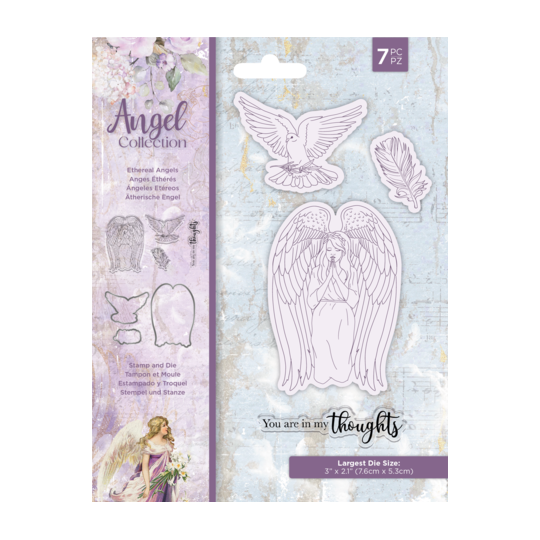 Tampon et dies Crafter's Companion Ethereal Angels 7 pièces Tampon et dies Crafter's Companion Ethereal Angels 7 pièces
