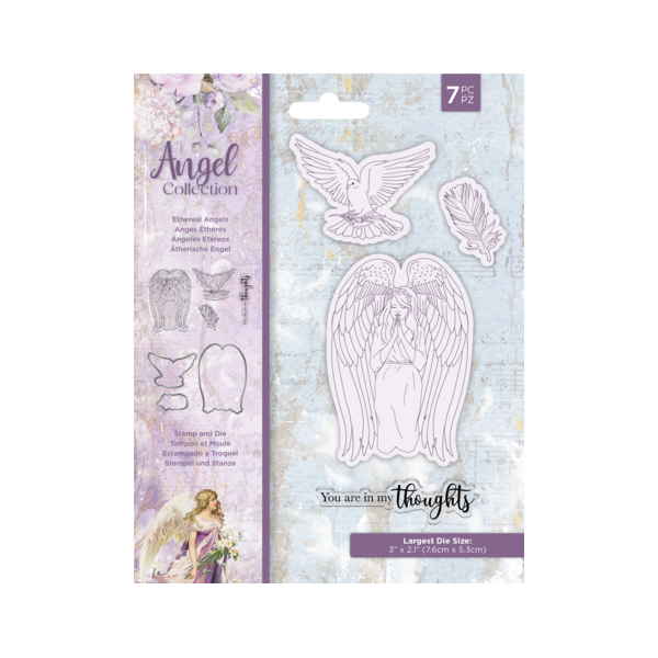Tampon et dies Crafter's Companion Ethereal Angels 7 pièces