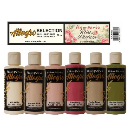 Kit Peinture Stamperia Allegro 6 couleurs Rose Parfum