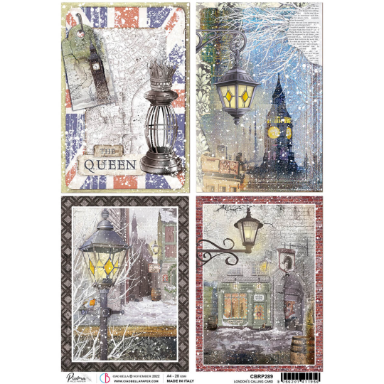 Papier de riz Ciao Bella A4 London's Calling Cards