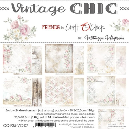 Assortiment scrapbooking Craft O Clock Vintage Chic 24fe 20x20