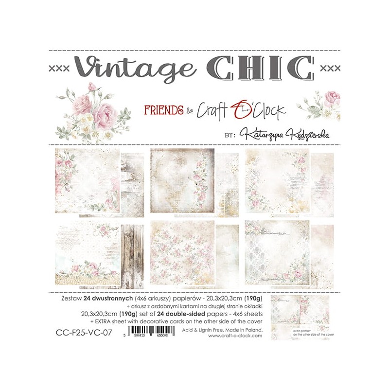 Assortiment scrapbooking Craft O Clock Vintage Chic 24fe 20x20