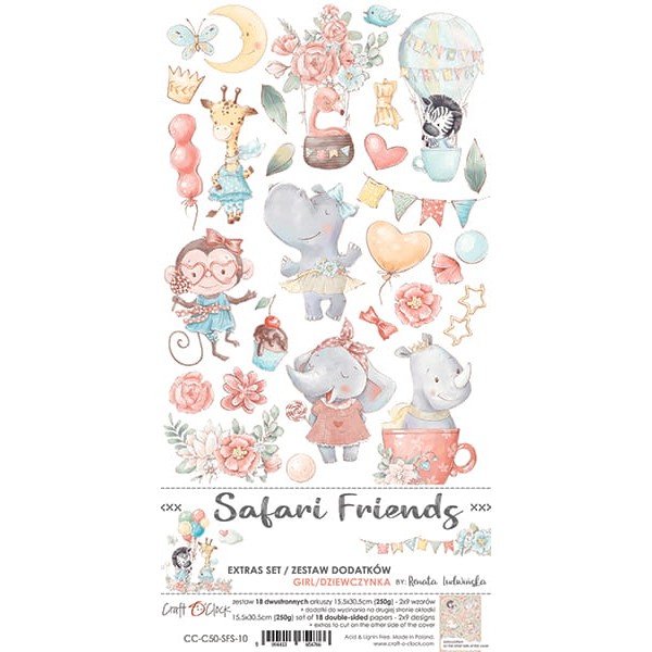 Extras set scrapbooking Craft O Clock Safari Friends Girl