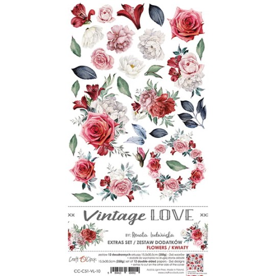 Extras set scrapbooking Craft O Clock Vintage Love Flowers