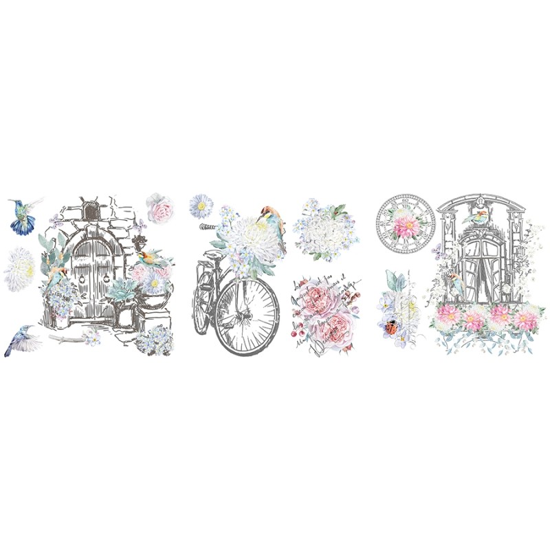 Transfert pelliculable Hokus Pokus Welcome To My Village 30x30cm 3 feuilles