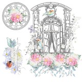 Transfert pelliculable Hokus Pokus Welcome To My Village 30x30cm 3 feuilles