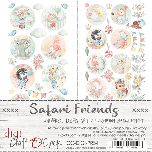 Tags scrapbooking Craft O Clock Safari Friends 15x32