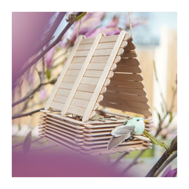 DOITEM Lot De 281 Bâtons De Sucettes Et Tiges En Bois Naturel - Kit Complet Balsa Pour Loisirs Créatifs Et Bricolage
