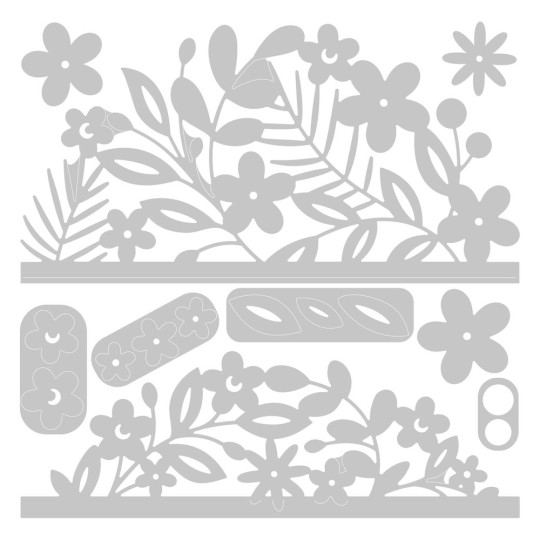 Dies Sizzix de découpe Thinlits Bords floraux Dies Sizzix de découpe Thinlits Bords floraux
