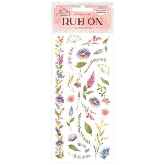 Transfert Rub-on adhésif Create Happiness Welcome Fleurs Stamperia