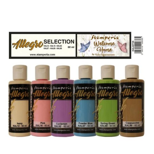 Kit Peinture Stamperia Allegro Create Happiness Welcome Home 6 couleurs