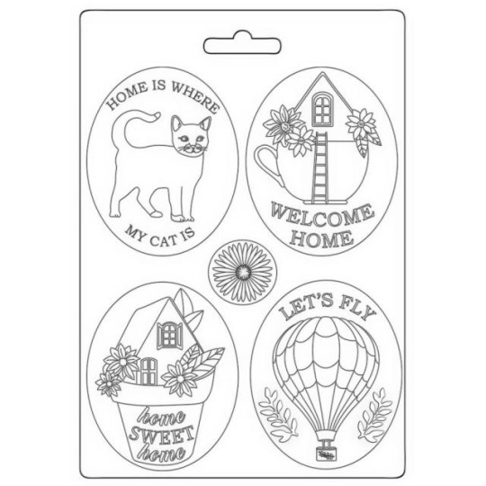 Moule souple Create Happiness Welcome Home Plaques Stamperia A5