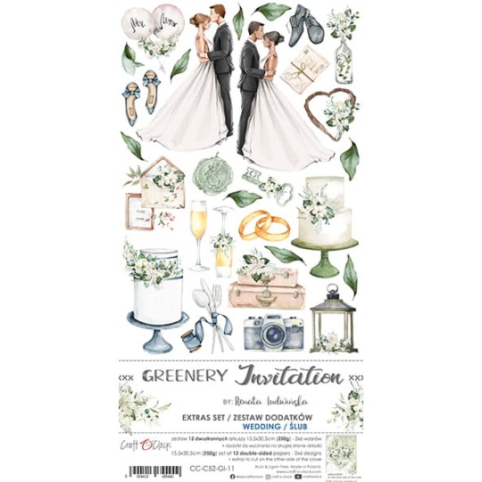 Extras set scrapbooking Craft O Clock  Greenery Invitation - Wedding