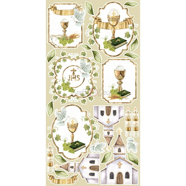 Extras set scrapbooking Craft O Clock  Greenery Invitation - Holy Communion