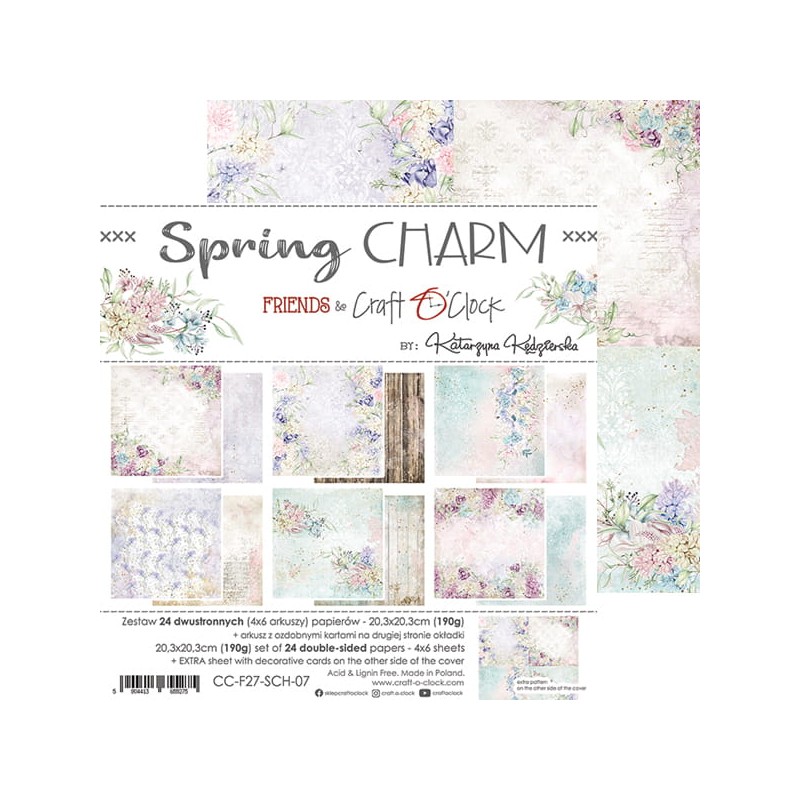 Assortiment scrapbooking Craft O Clock Spring Charm 24fe 20x20