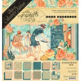 Papier scrapbooking Graphic 45 Café Parisian Deluxe Collector's Edition recto verso 20x20 24fe assortiment