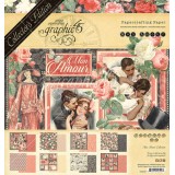 Papier scrapbooking assortiment Graphic 45 Deluxe collection Mon amour recto verso 20x20 24fe
