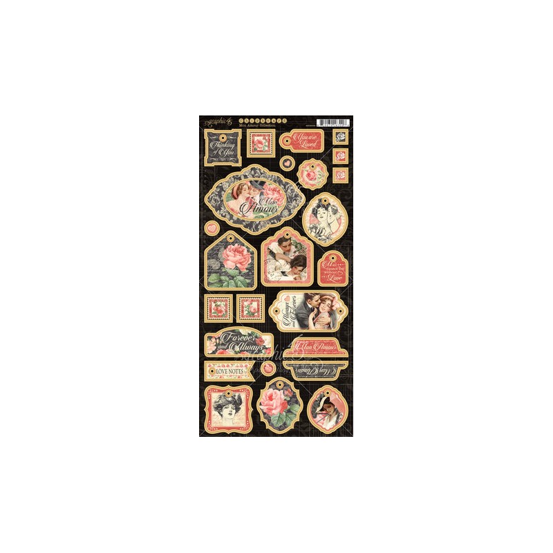 Chipboard carton Mon Amour Graphic 45 