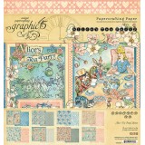 Papier scrapbooking Graphic 45 Alice's Tea Party recto verso 20x20 16fe assortiment