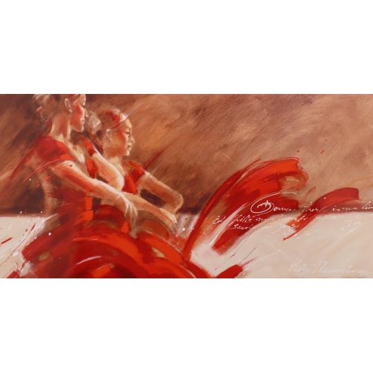 Carte postale danse Kitty Meijering duo in red Carte postale danse Kitty Meijering duo in red