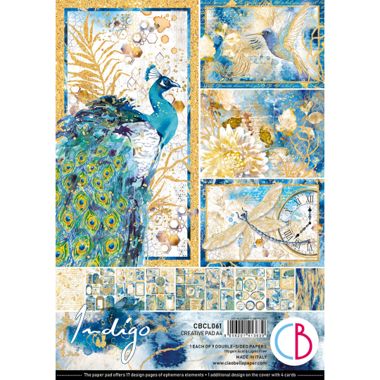 Papier scrapbooking Ciao Bella Indigo 9fe A4 assortiment