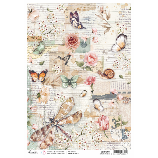 Papier de riz Ciao Bella A4 Nature In Love